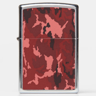 Red Camo Pattern Pink Maroon Camouflage Zippo Lighter