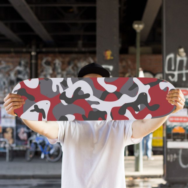 Red Camo Skateboard | Camouflage Skateboard Deck (Red Camo Skateboard Deck)