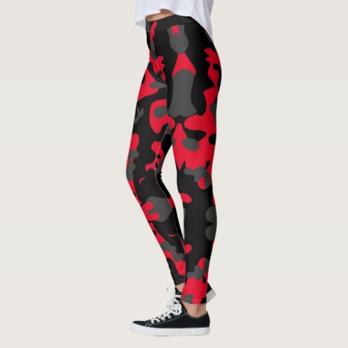 RED CAMOUFLAGE LEGGINGS