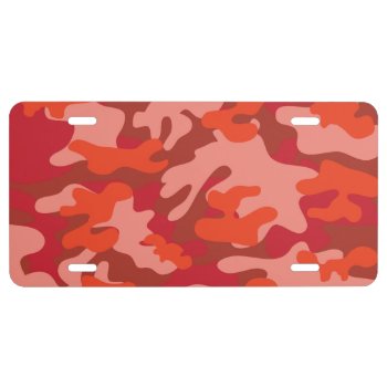 Red Camouflage License Plate by greatgear at Zazzle
