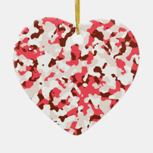 Red camouflage pattern ceramic ornament