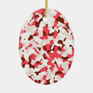 Red camouflage pattern ceramic ornament