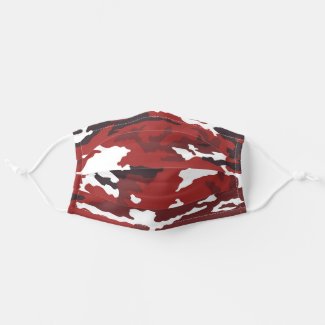 Red camouflage pattern cloth face mask