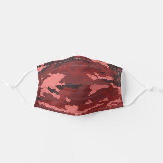 Red camouflage pattern cloth face mask