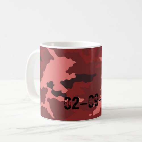 Red camouflage pattern coffee mug