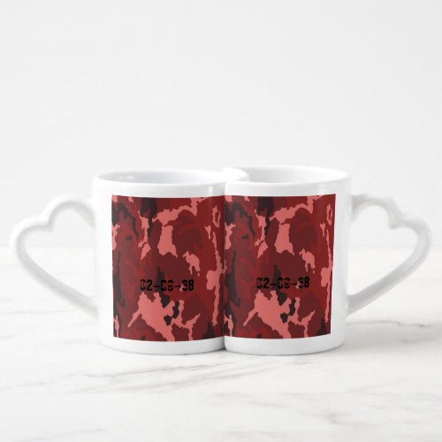 Red camouflage pattern coffee mug set