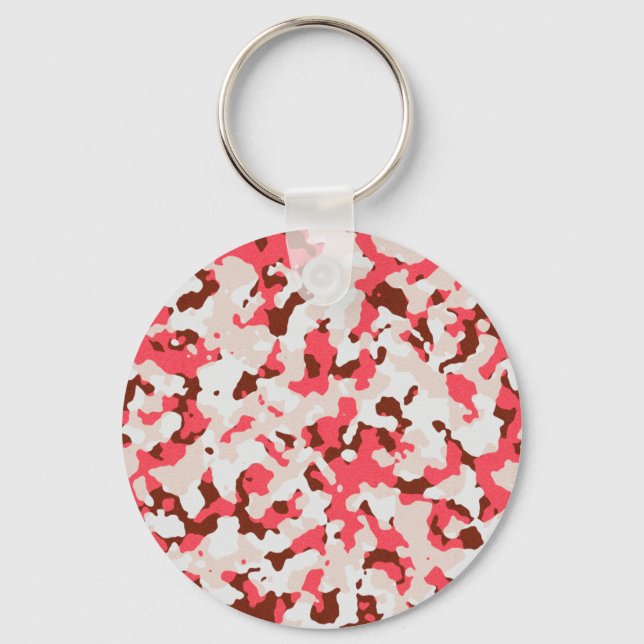 Red camouflage pattern keychain (Front)