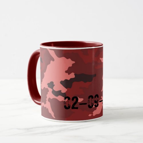 Red camouflage pattern mug