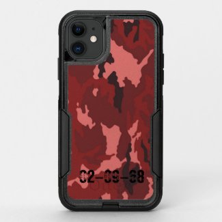 Red camouflage pattern OtterBox commuter iPhone 11 case