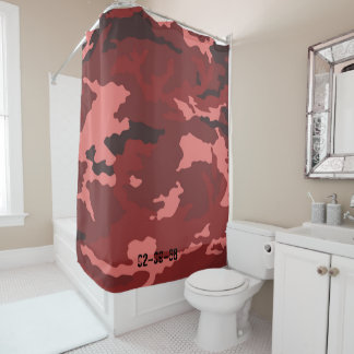 Red camouflage pattern shower curtain