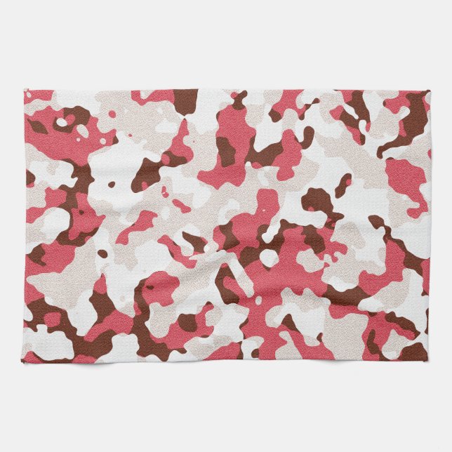 Red camouflage pattern towel (Horizontal)