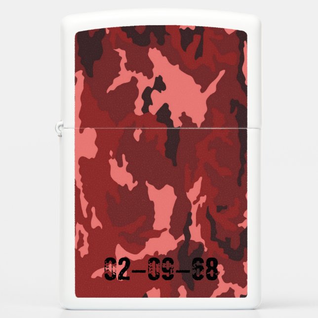 Red camouflage pattern zippo lighter (Front)