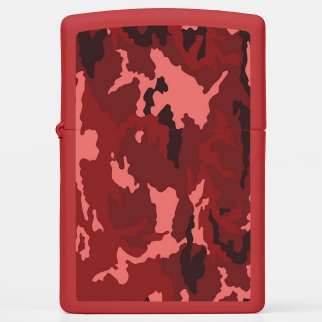 Red camouflage pattern zippo lighter (Front)