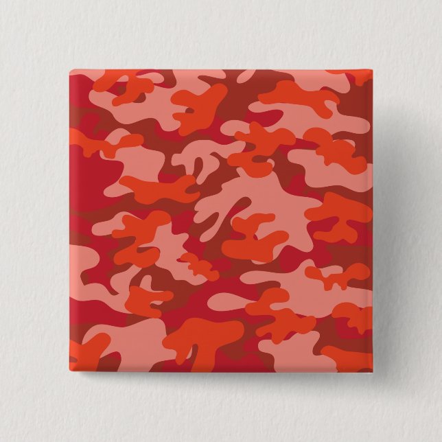 Red Camouflage Pinback Button (Front)
