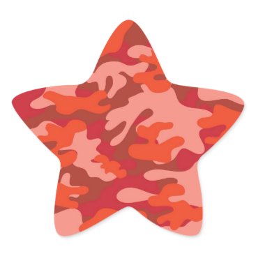 Red Camouflage Star Sticker Red Camouflage Star Sticker