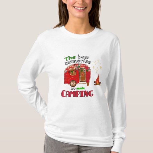 Red Camping Trailer memories T_Shirt