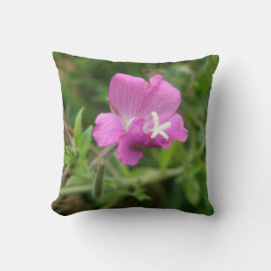 Red Campion Wildflower Pillow