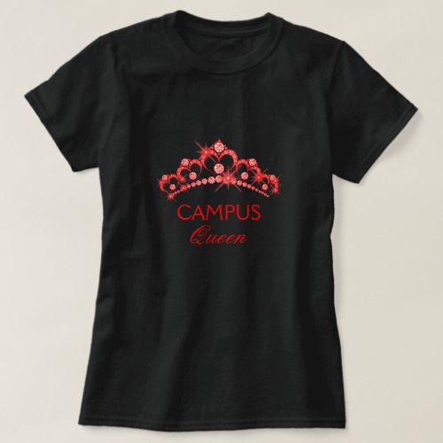 Red Campus Queen Tiara Princess Glam T Shirt