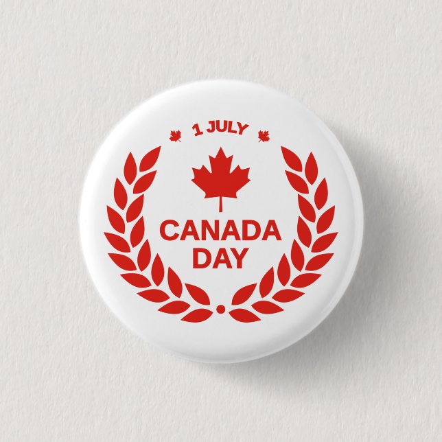 red canadian day maple leaf 1st july pin (Front)