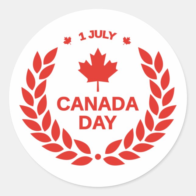 red canadian day maple leaf 1st july Sticker (Front)