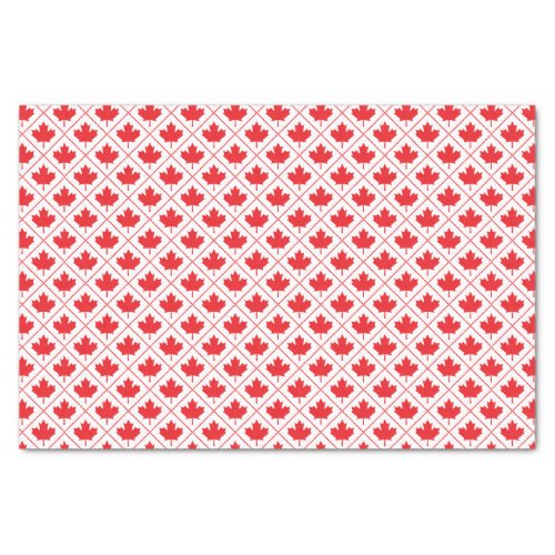 Red Canadian Flag Maple Leaf Diamond Pattern Tissue Paper