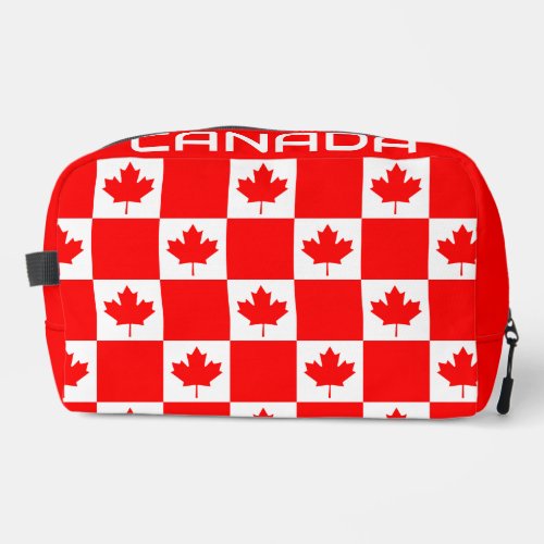 Red Canadian flag personalized toiletry travel bag