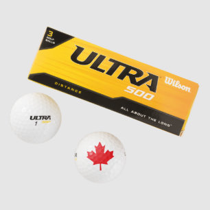 Red Canadian Maple Leaf from flag of Canada Golf Balls