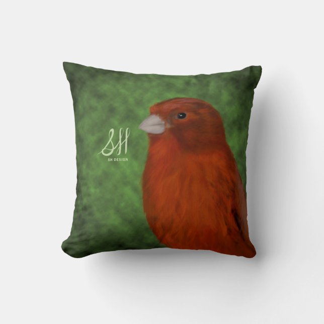 Red Canary Throw Pillow (Front)