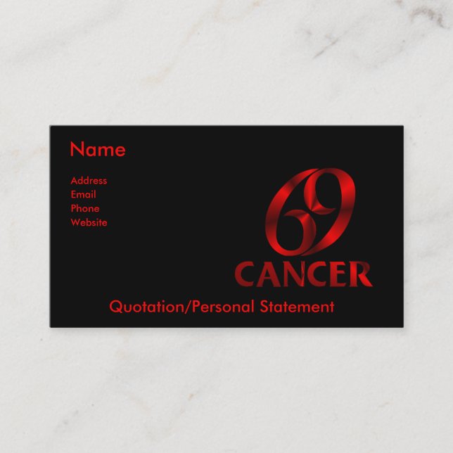 Red Cancer Horoscope Symbol Business Card (Front)