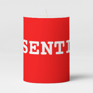 Red Candle That Says Essential