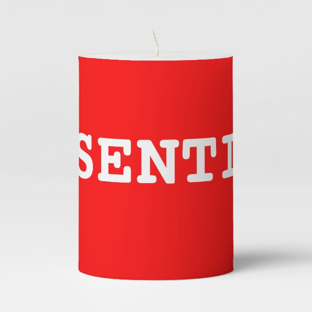 Red Candle That Says Essential (Front)