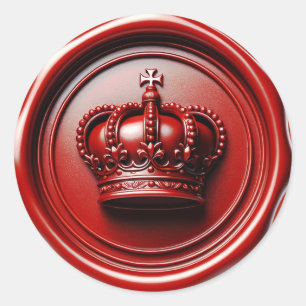 Red Candle Wax Drip Seal Royal Crown Birthday