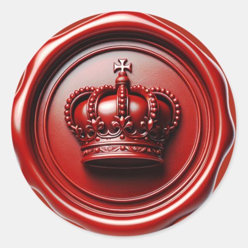 Red Candle Wax Drip Seal Royal Crown Wedding