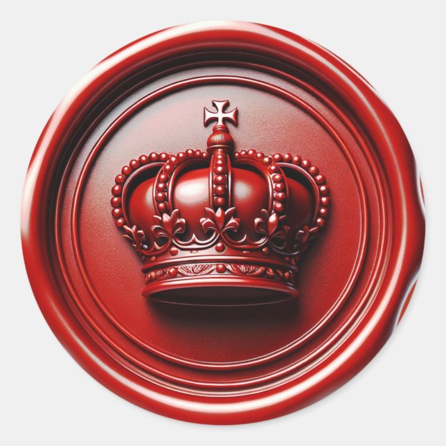 Red Candle Wax Drip Seal Royal Crown Wedding (Front)