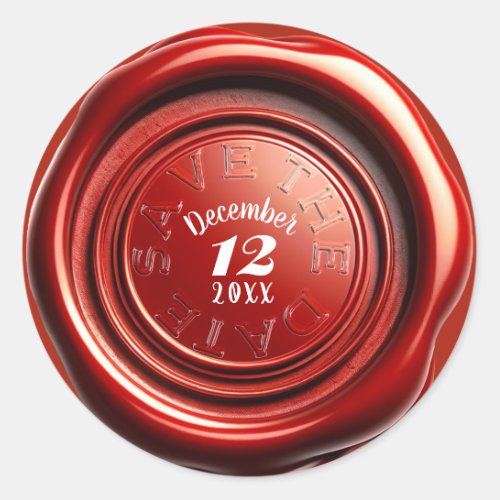 Red Candle Wax Seal Clear SAVE THE DATE Wedding