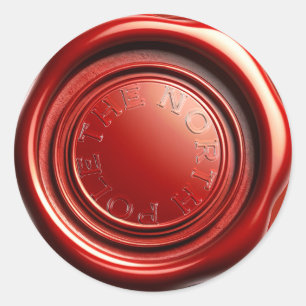 Red Candle Wax Seal Ice Clear "The North Pole" 