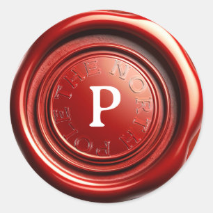 Red Candle Wax Seal Ice Clear "The North Pole" 