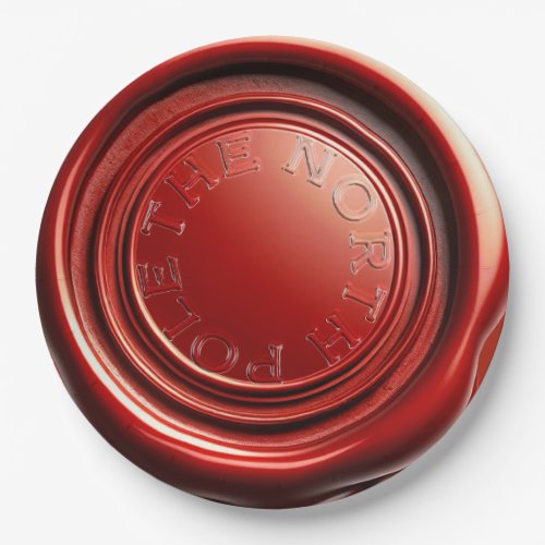 Red Candle Wax Seal Ice Clear The North Pole  Paper Plates