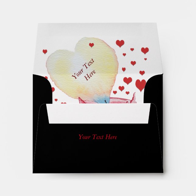 red candle with heart shaped flame for love envelope (Back (Bottom))
