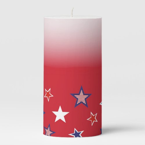 Red Candle with Patriotic Stars