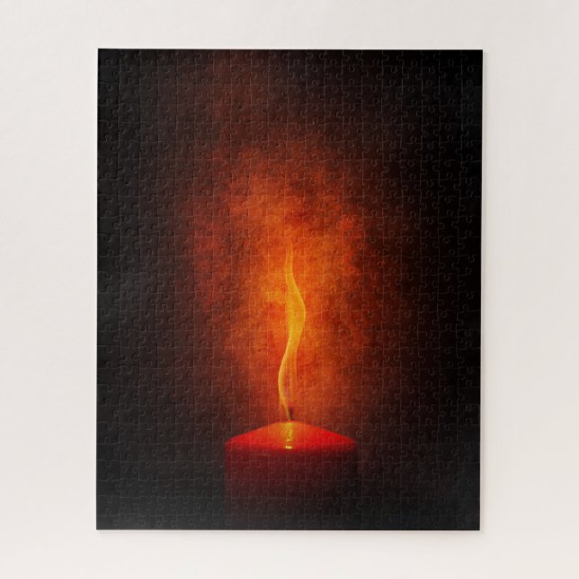Red Candle with Warm Light Jigsaw Puzzle (Vertical)
