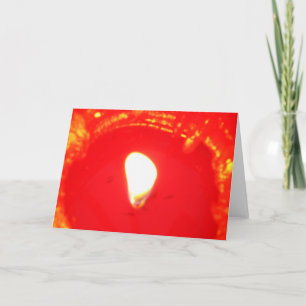 Red Candlelight, Flame , Candle, Christmas Love Holiday Card
