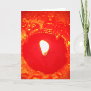 Red Candlelight, Flame , Candle, Christmas Love Holiday Card