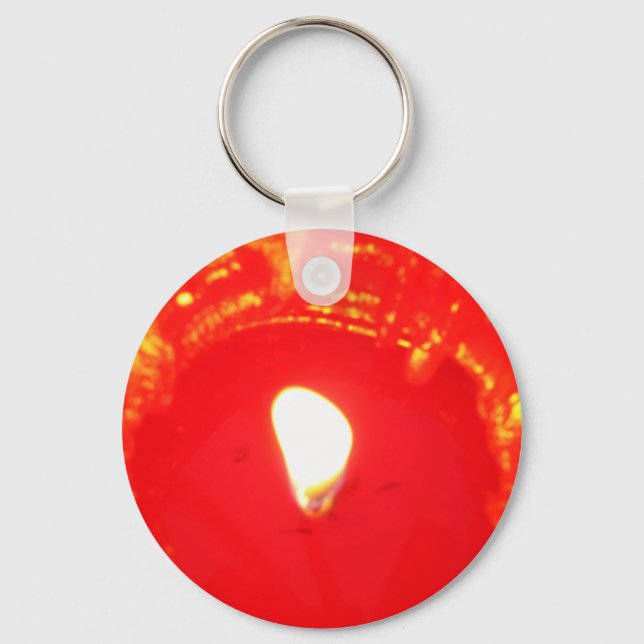 Red Candlelight, Flame , Candle, Christmas Love Keychain (Front)