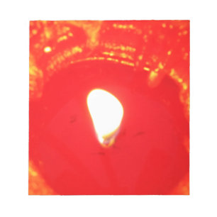 Red Candlelight, Flame , Candle, Christmas Love Notepad