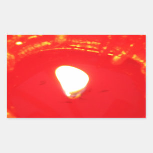 Red Candlelight, Flame , Candle, Christmas Love Rectangular Sticker