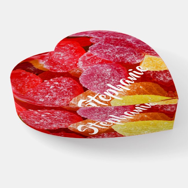 Red Candy Candies Glass Paperweight Valentine