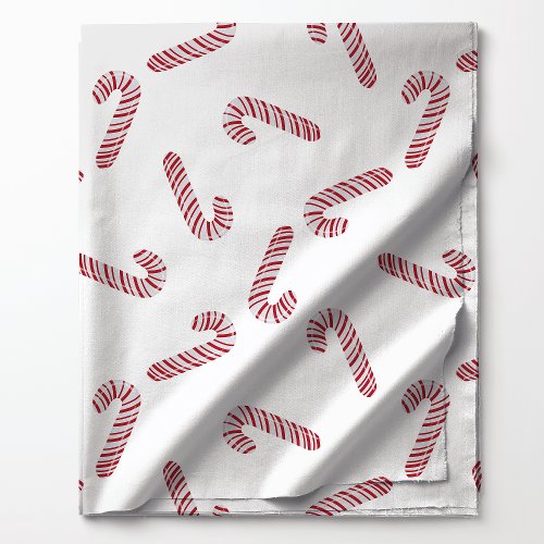 Red Candy Cane Christmas Pattern Fabric