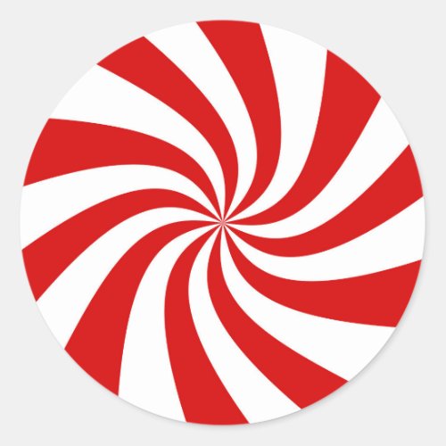 red candy cane party plate classic round sticker
