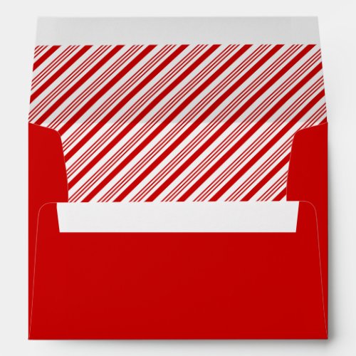 Red Candy Cane Stripes Christmas Holiday Mailing Envelope